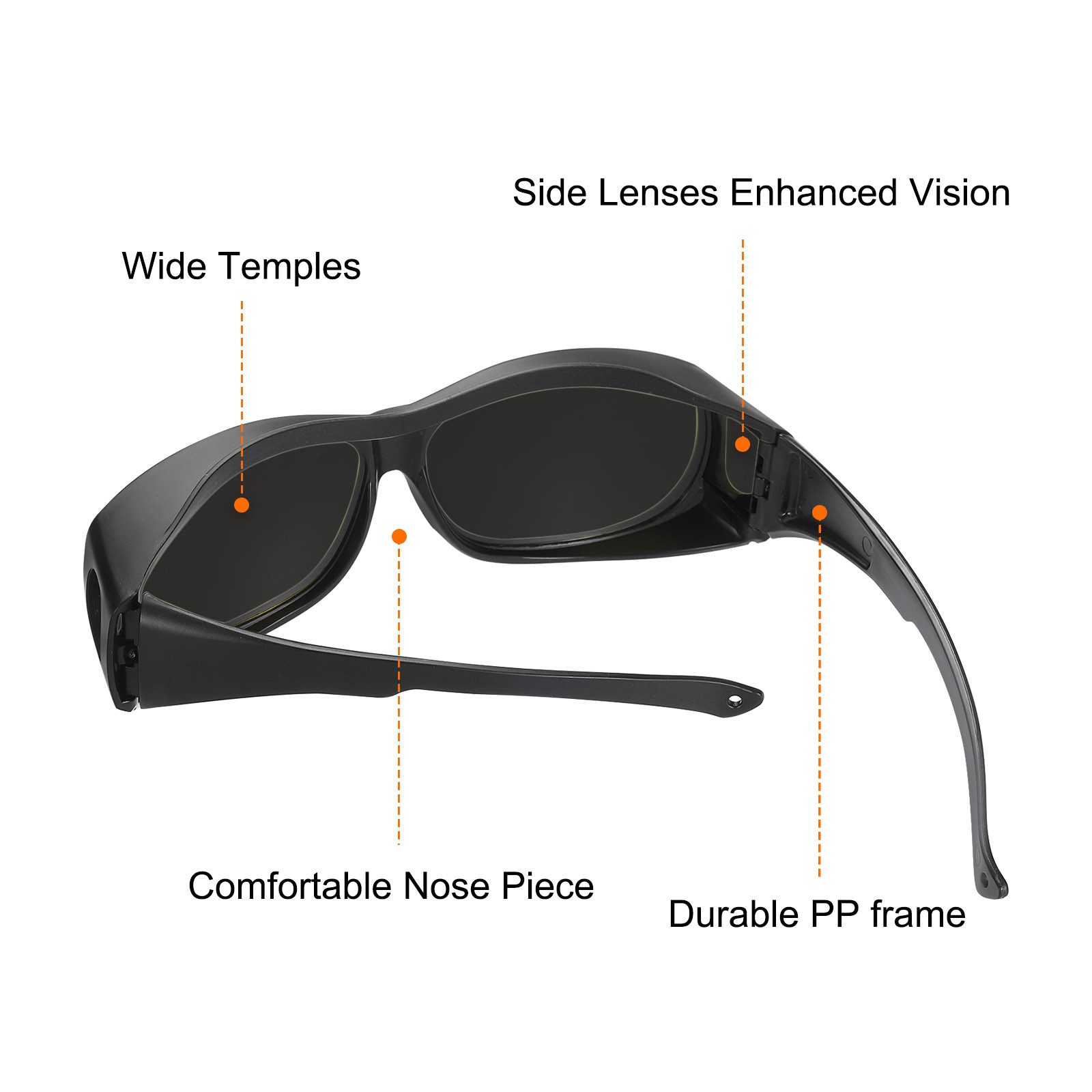 Welding Glasses – IR Shade 6 CE Certified Protective Glasses Wrap-Around Lens
