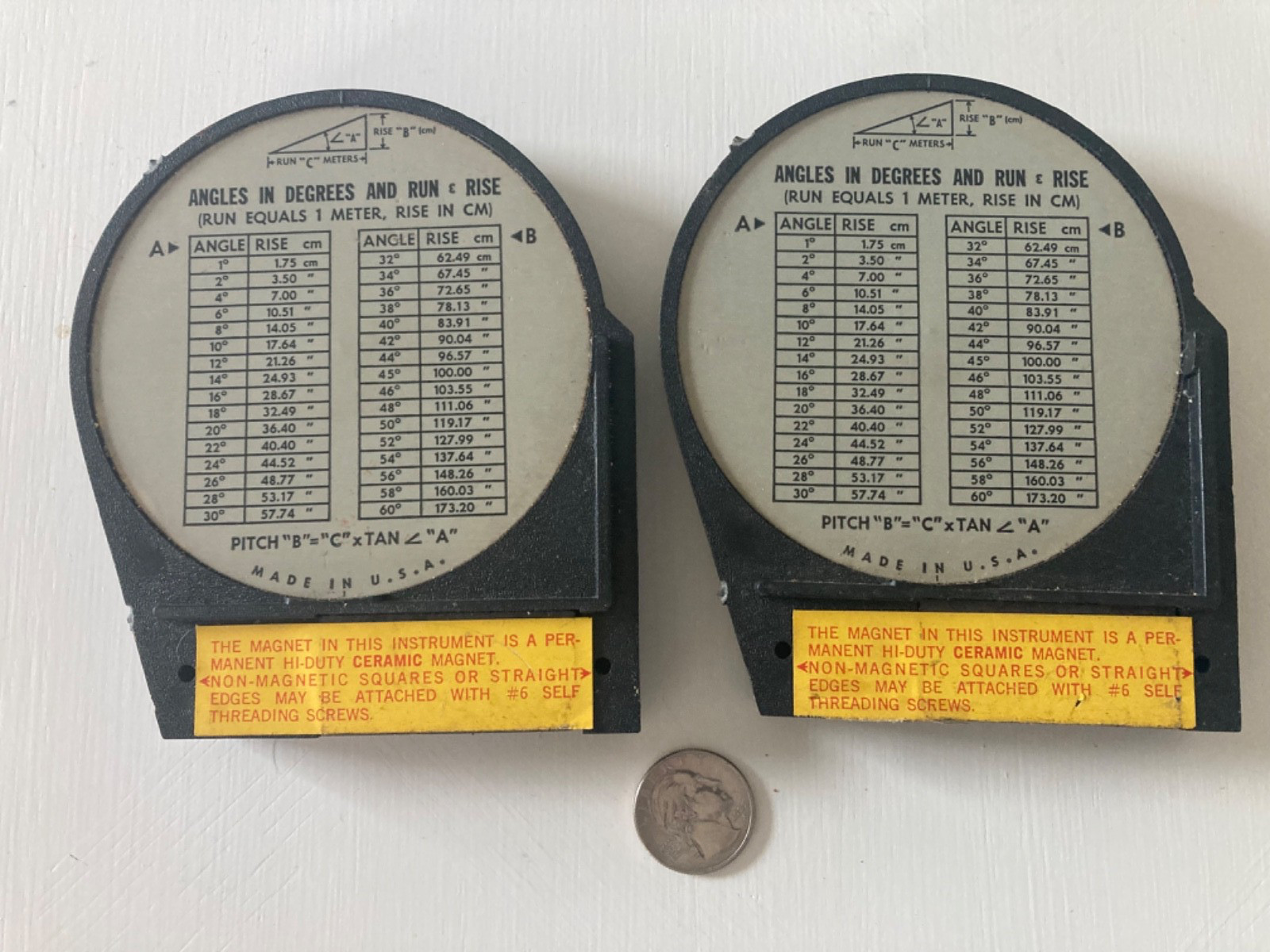 Lot 2 PRO ANGLE LOCATOR FINDER MAGNETIC BASE LEVEL CONSTRUCTION 0 – 90 DEGREES