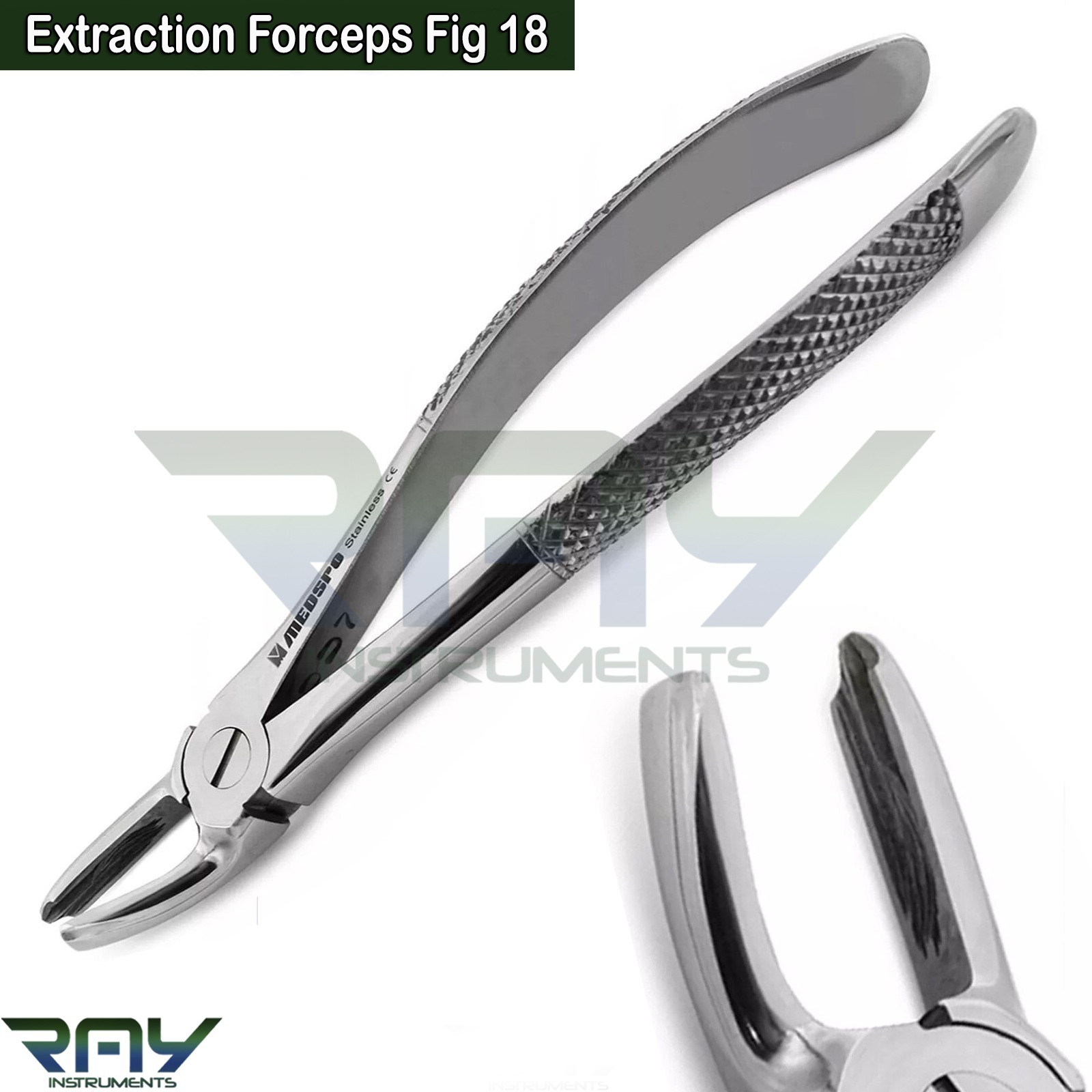 2 Pcs Tooth Extraction Forceps Upper & Lower Molar Dental Surgical Instruments