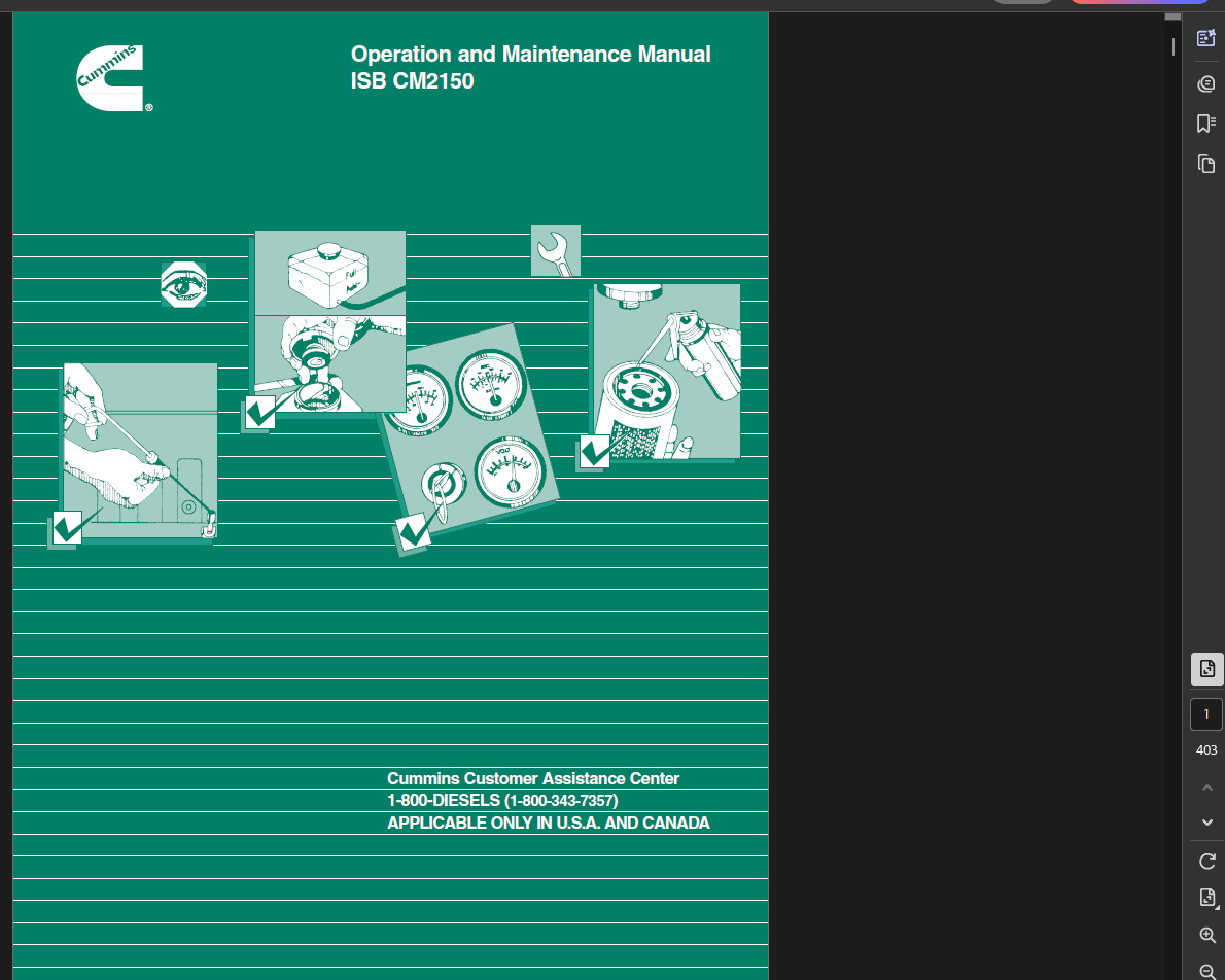 CUMMINS ENGINE ISB SERIES ISB5.9 MAINTENANCE REPAIR SERVICE MANUAL PDF ON USB