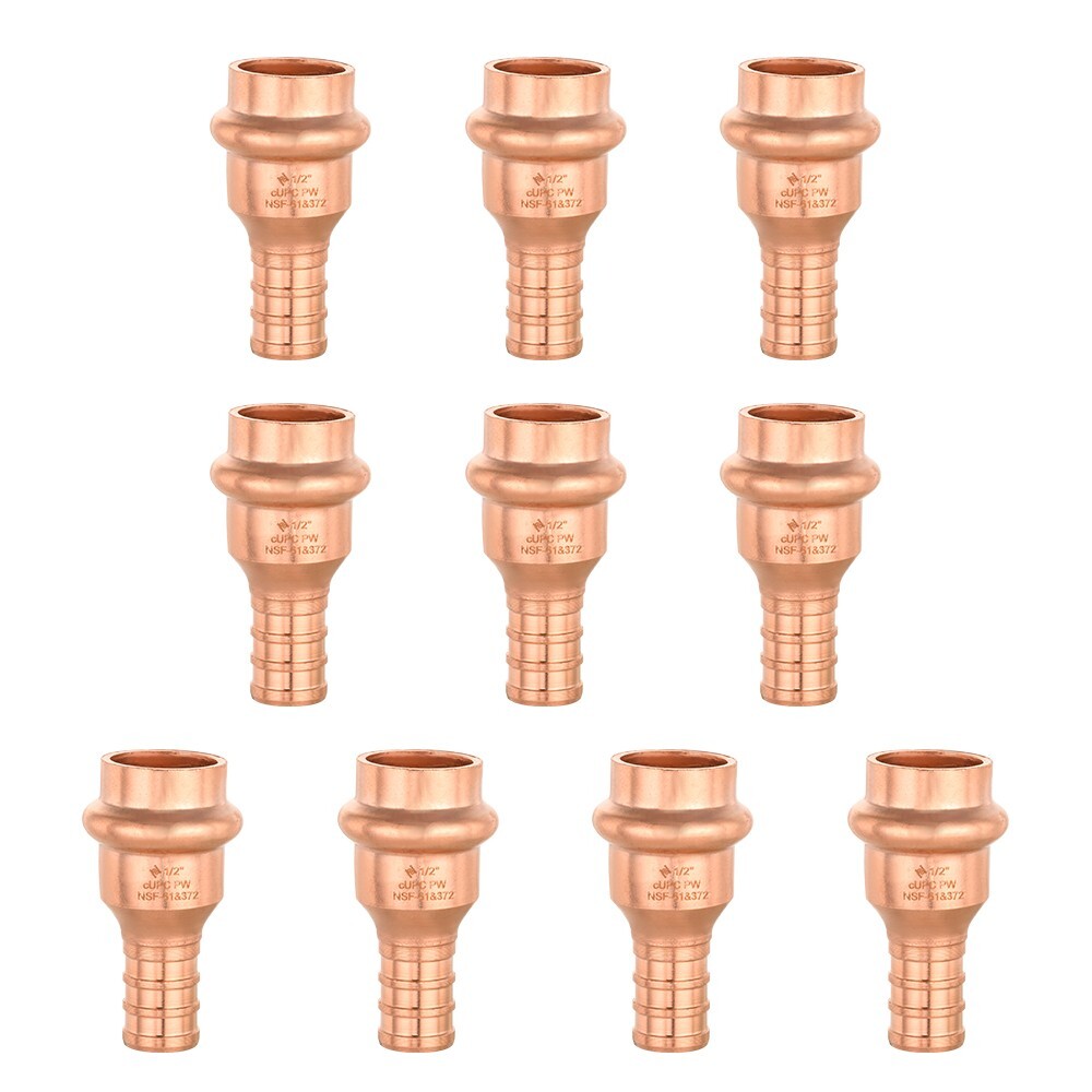 10 PCS EFIELD 1/2″ Press X 1/2″ PEX Crimp Coupling Copper Fittings, Lead Free