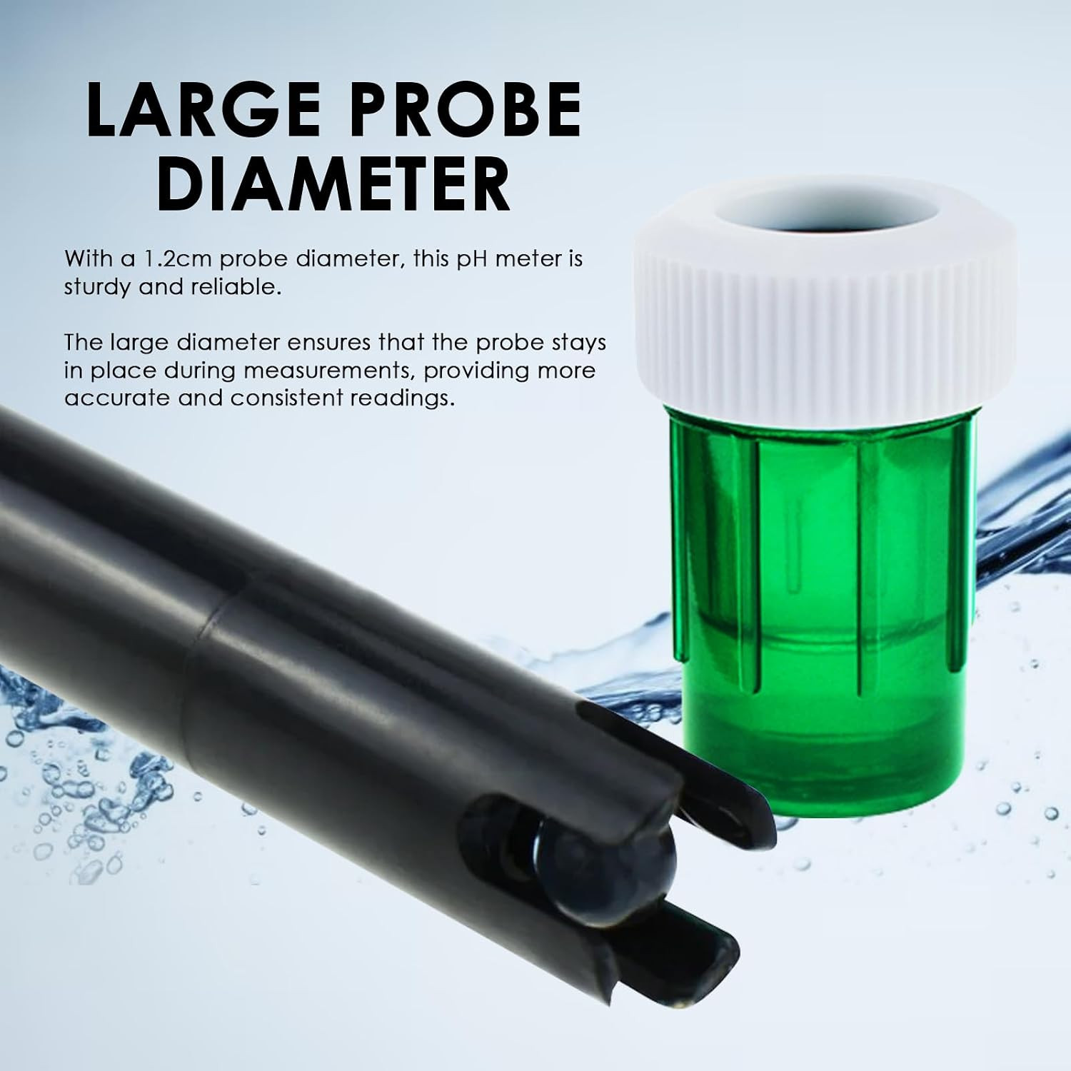 0-14 Ph Electrode Probe, Ph Meter with Replacement BNC Connector and 300Cm Cable