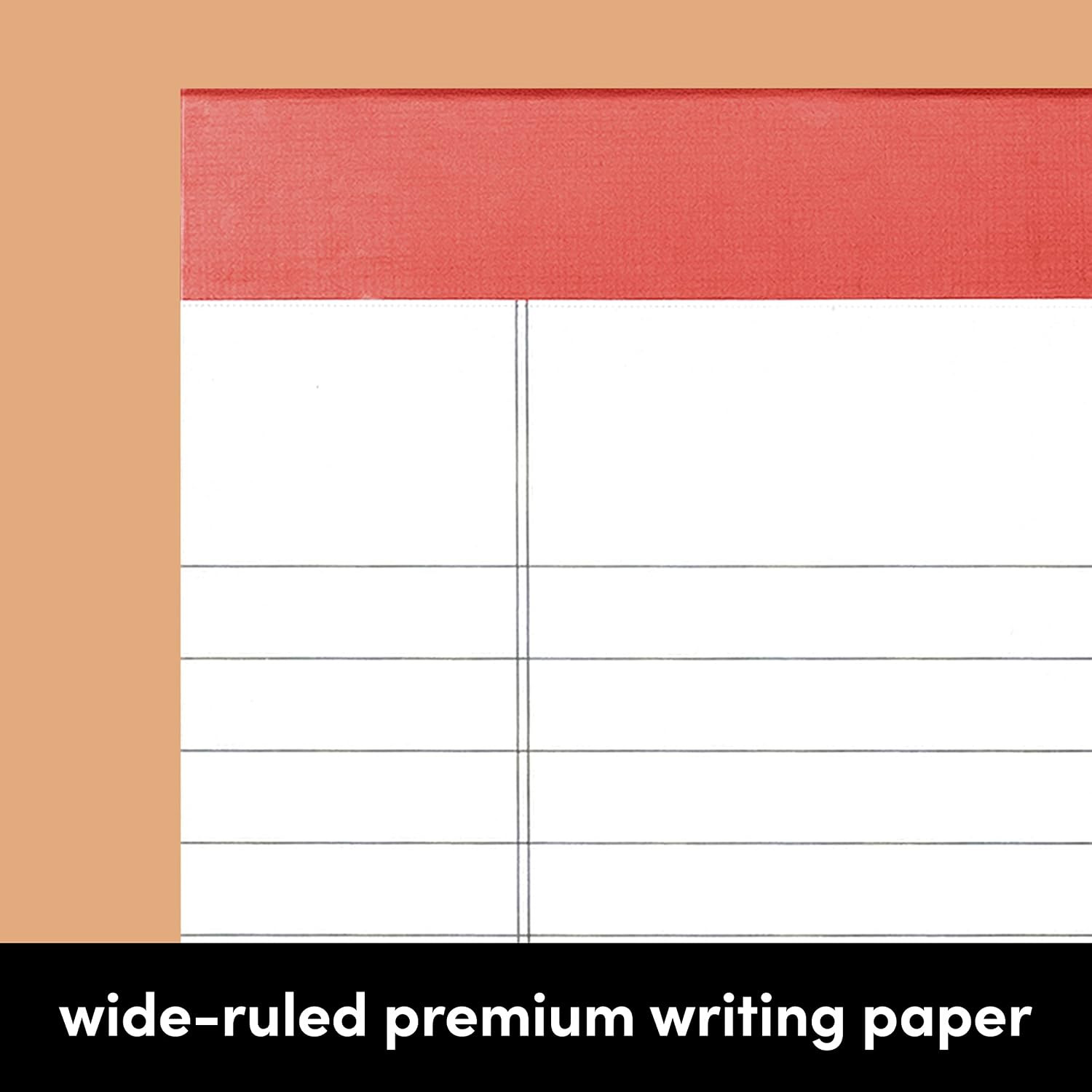 6 Pack Lined Legal Pads 8.5×11″ Wide Ruled Notebook Color Binding 50 Sheets