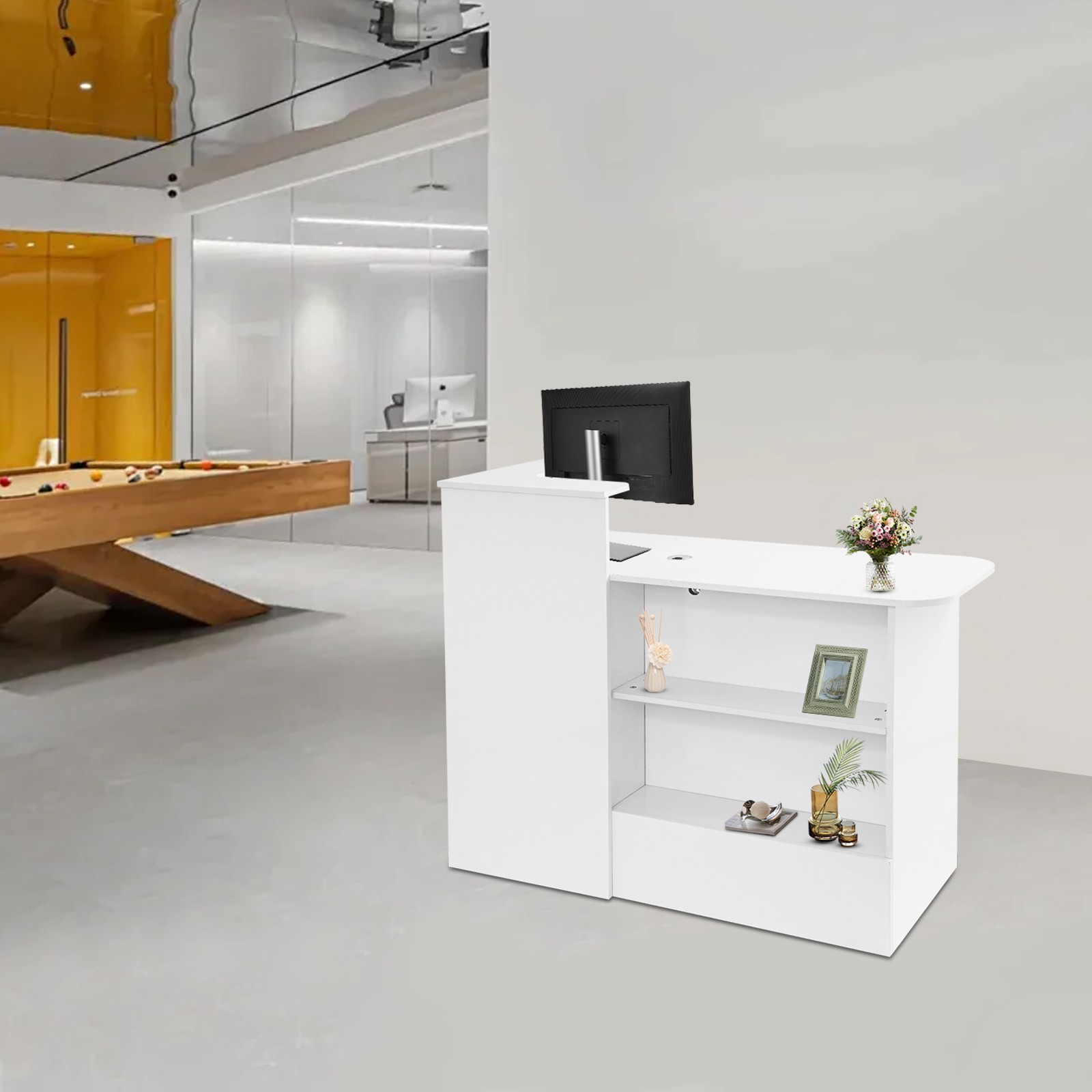 Office Reception Desk with Counter Salon Retail Checkout Counter Front Desk