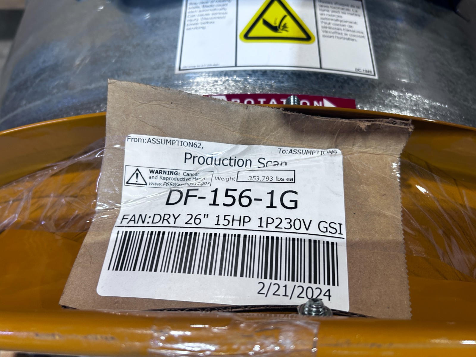New Open Box GSI 26» Grain Bin Vane Axial Aeration 1 Phase Fan DF-156-1G