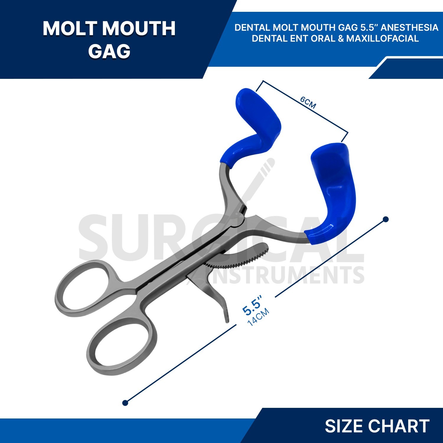 Molt Mouth Gag 5.5″ for Anesthesia Dental, ENT Oral & Maxillofacial German Grade