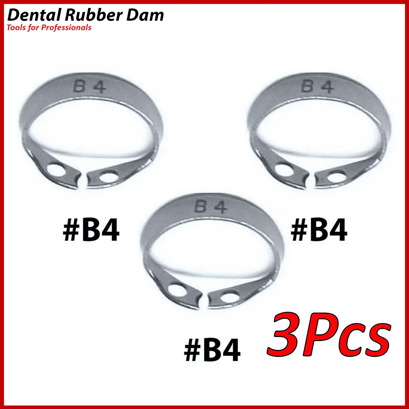 3PC Dental Rubber Dam Clamp Set – Brinker B4 Retractors for Precise Endodontics