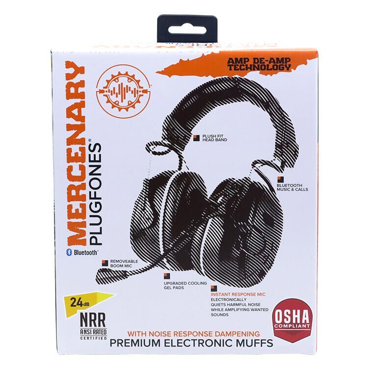 Plugfones Wireless MERCENARY Bluetooth, EarMUFFS, Headphones Noise Cancelling