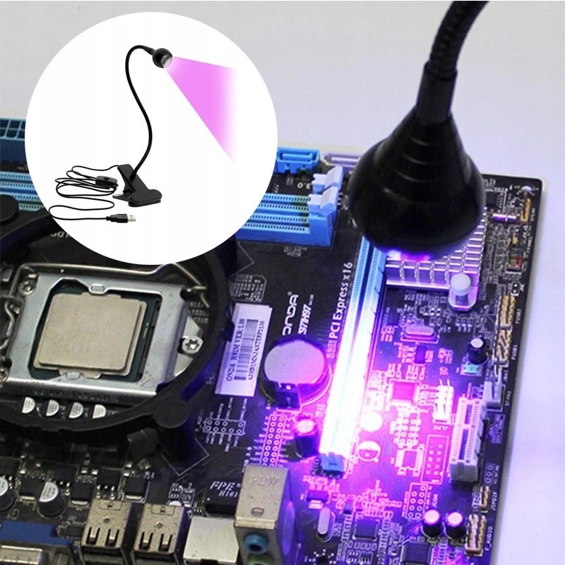 Rosfix UV Lamp 3W | Flex Arm, USB 5V | 395|405nm for Solder Mask