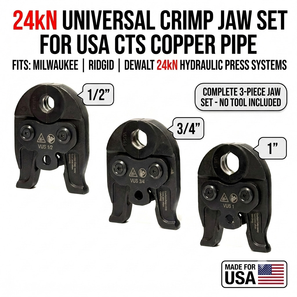 Press Jaw VUS:1 1/2 3/4 for Milwaukee M12 RIDGID RP241 RP251 VEVOR2430 24KN Tool