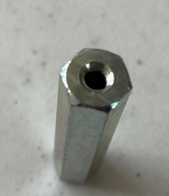 [8 Pack] Zinc Plated Steel Female 1/2” Hex standoffs 12-24 Thread x 2 1/2” Long