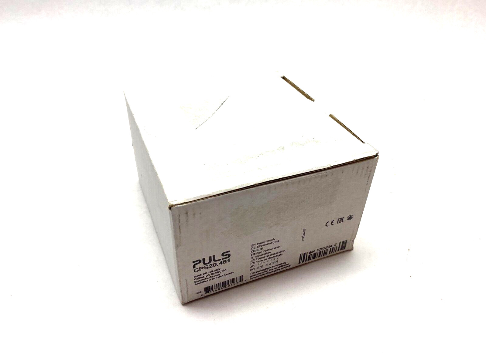 Puls CPS20.481 Power Supply, 1-Phase, 120-240VAC, 48VDC 10A 480W