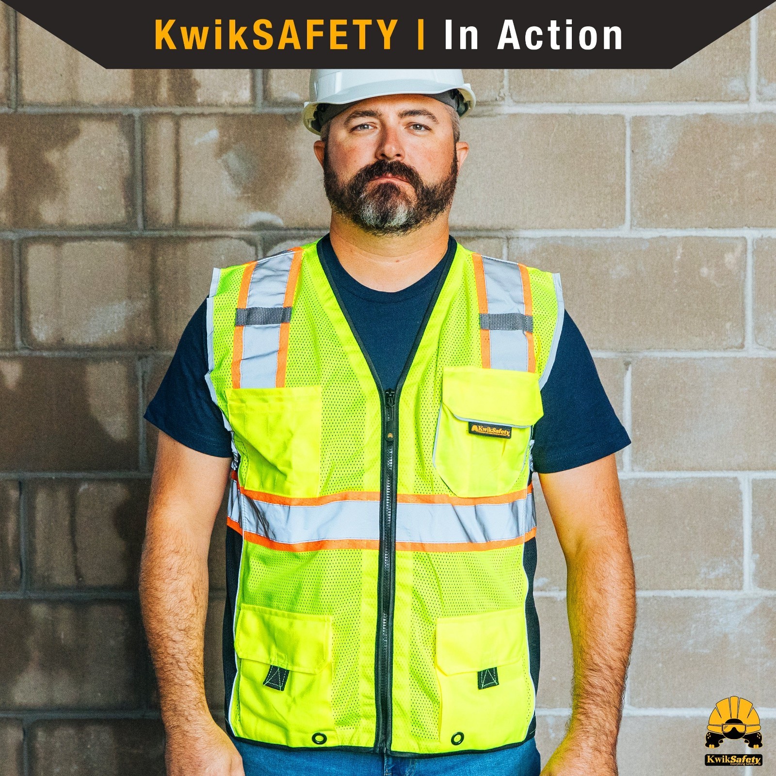 KwikSafety CLASSIC (2 PACK) Safety Vest Class 2 Hi Vis Reflective ANSI PPE