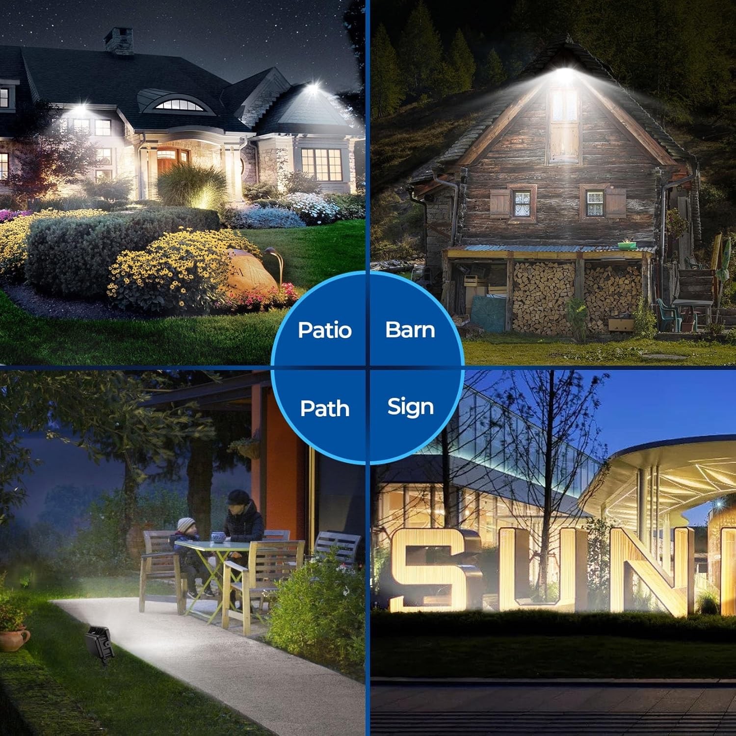 2-Pack 50W LED Flood Light for outdoor, IP65 Dim 5000K with 1/2″ NPT Knuckle