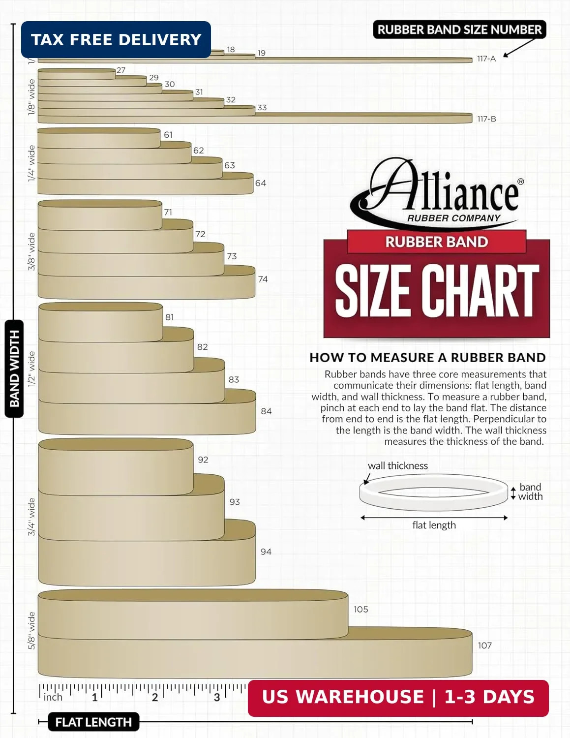 Advantage Rubber Bands Size #33 1 lb Approx 600 Count Elastic