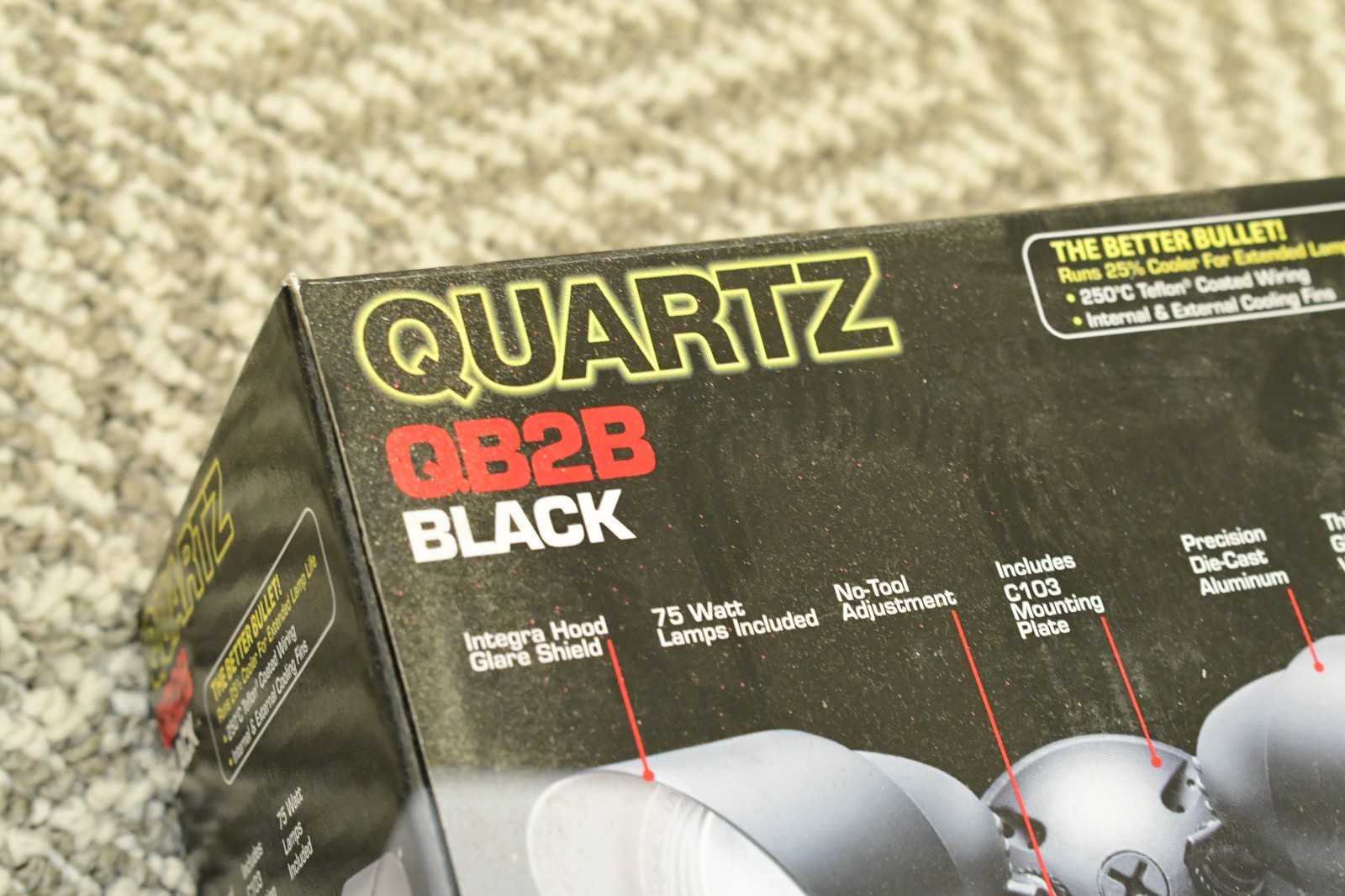 RAB QB2B 2 x 75 W 120 Volt Black Quartz Bullet Floodlight Fixture 1981320073