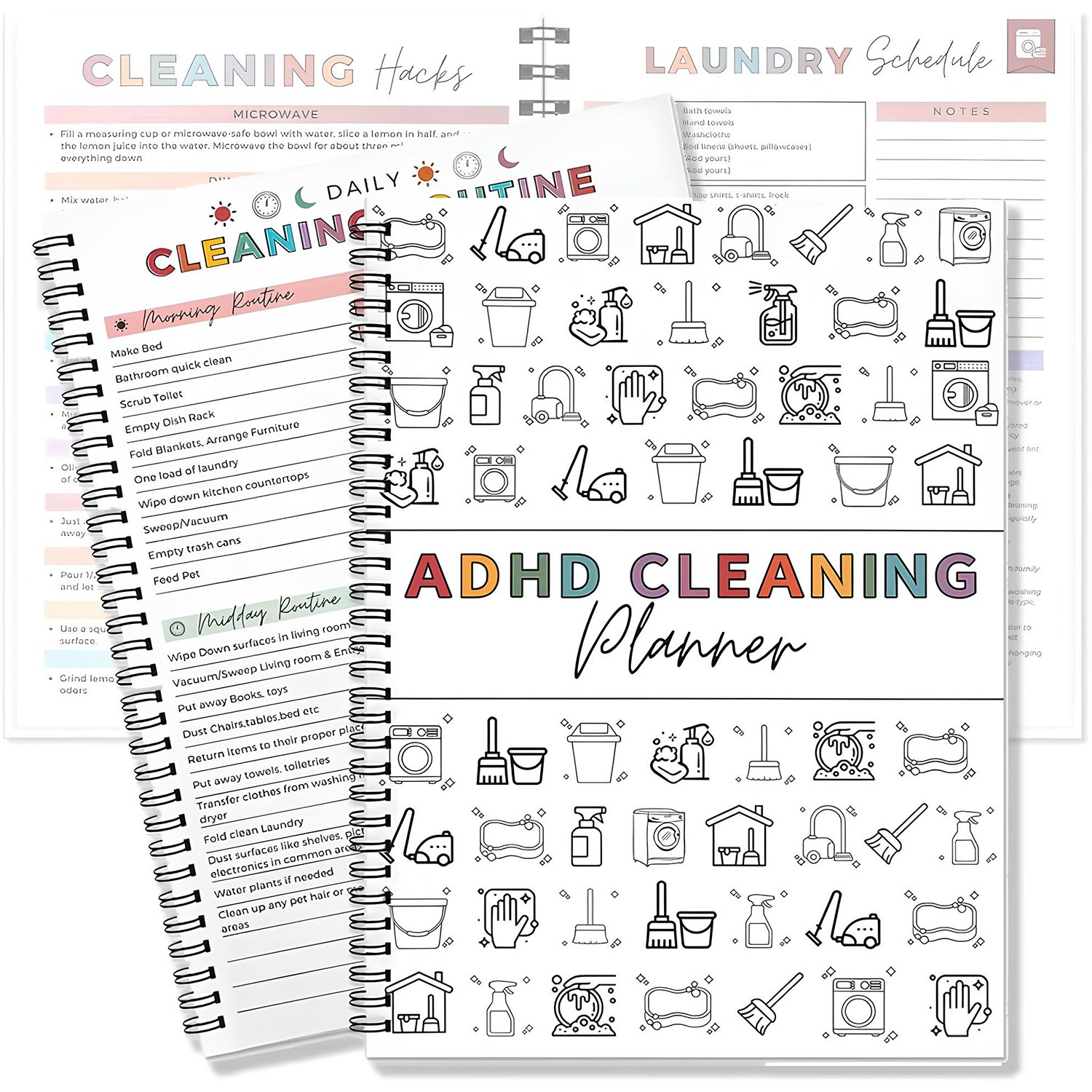 Adhd Cleaning Planner,Household Cleaning Planner, Daily, Weekly And Monthly H…