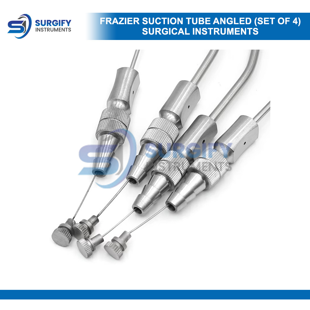 FRAZIER SUCTION TUBE ANGLED (SET OF 4) SURGICAL INSTRUMENTS