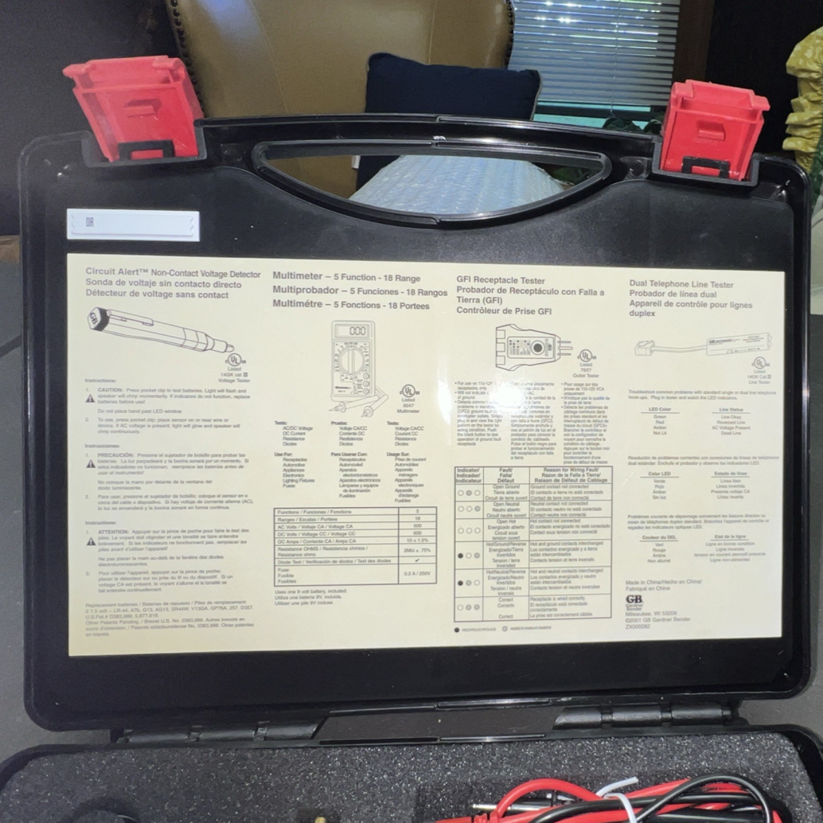 Gardner Bender Home Electrical Test Kit Digital Multimeter GDT-11 With Case