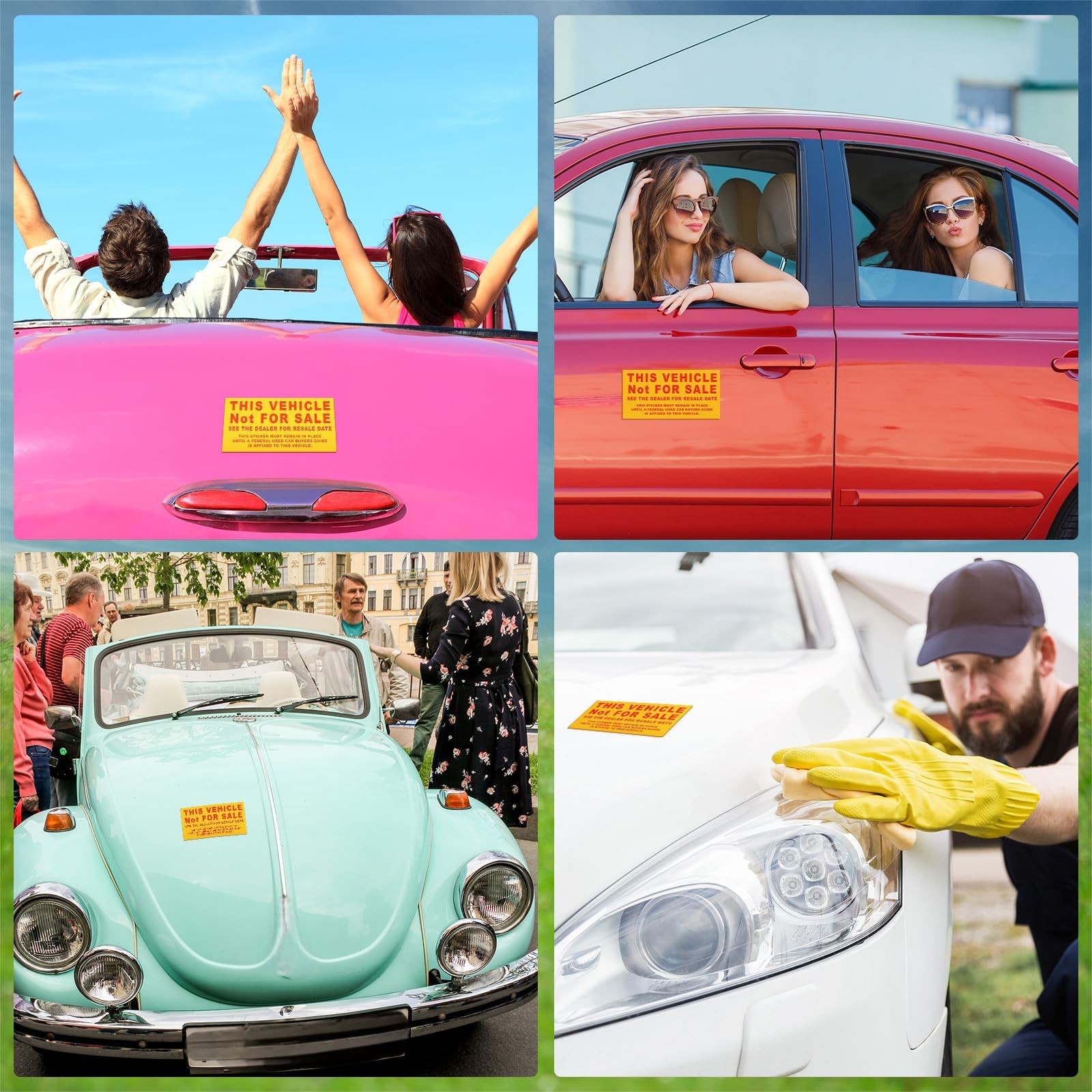200 Pcs Vehicle Not for Sale Stickers for Car Dealership Compliance, 6×3 Inches