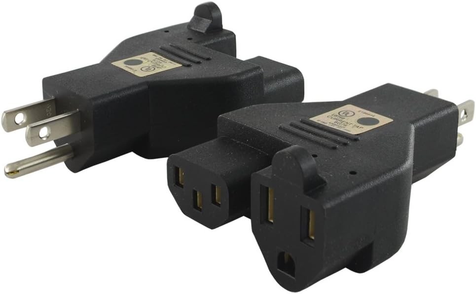 Conntek 30106 Y Male Plug Adapter U.S. 3 Prong Male Plug To IEC C13 and U.