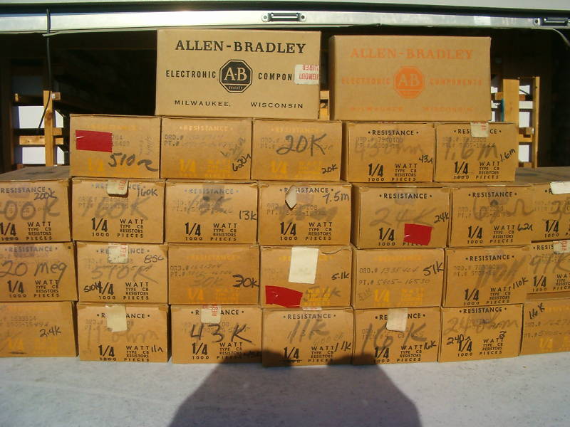 50 Allen Bradley Carbon Comp Resistors 1/4 watt 5%