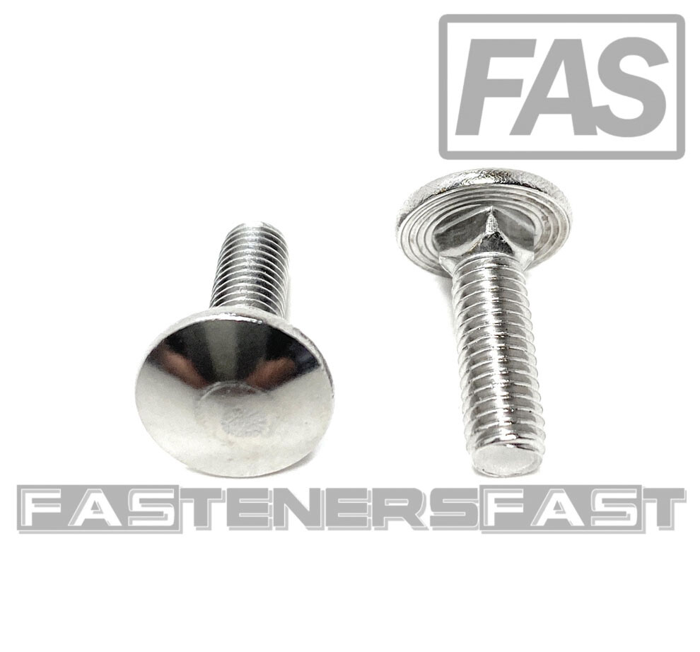 (25) 10-32 x 5/8 Carriage Bolts 18-8 Stainless Steel Fine Thread UNF