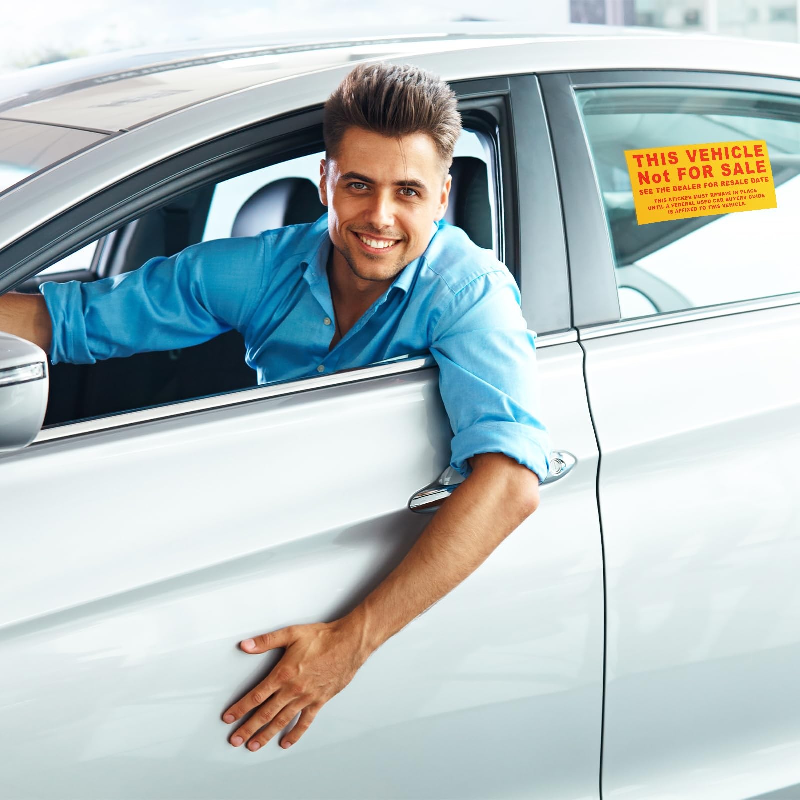 200 Pcs Vehicle Not for Sale Stickers for Car Dealership Compliance, 6×3 Inches