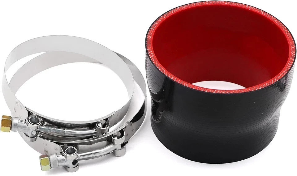 Straight Reducer Coupler Silicone Hose ID 4-Inch to 4-1/2Inch 4-Ply with Stainle