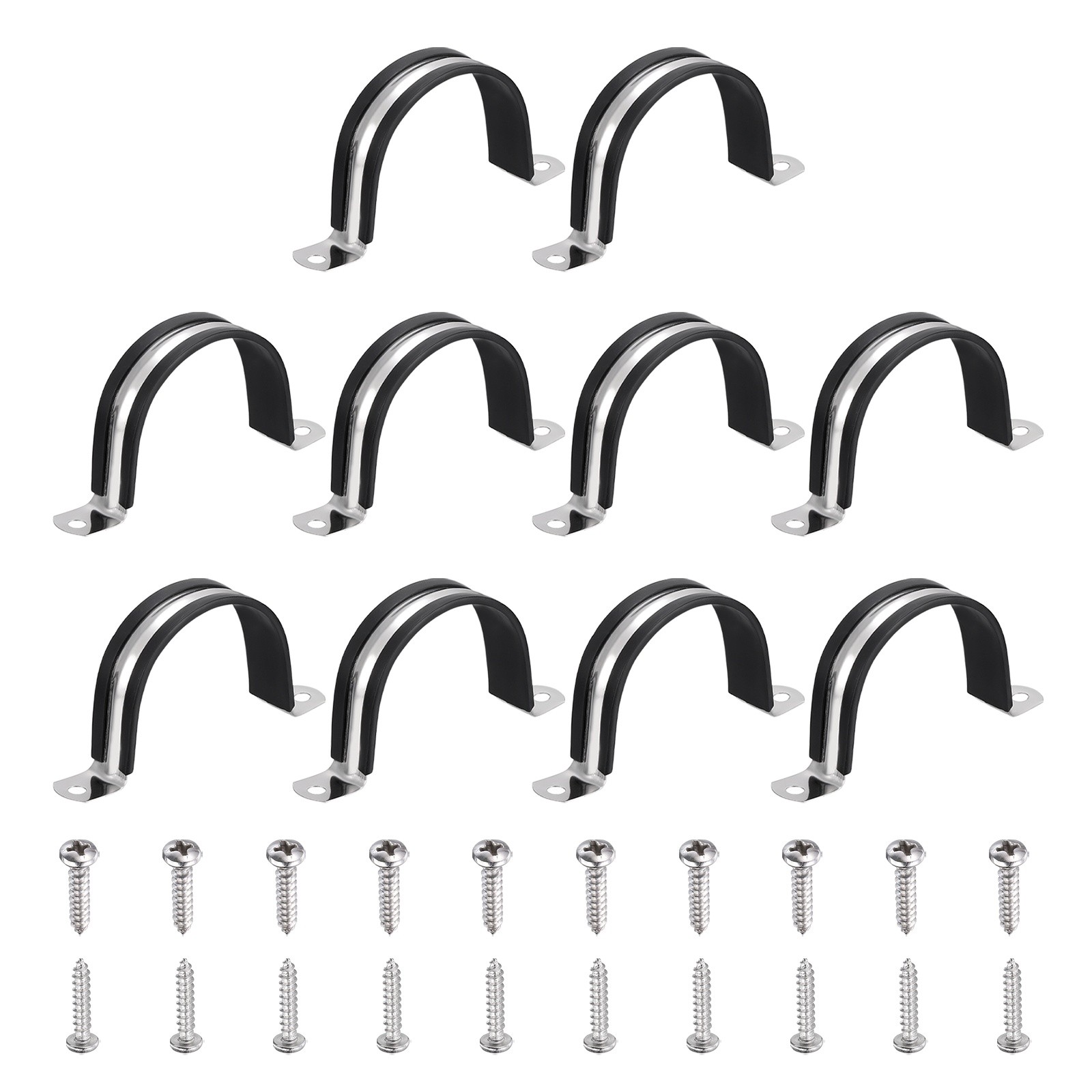 10Pcs 57mm (2-1/4″) Cable Clamps, for Black Rubber Pipe Clamps