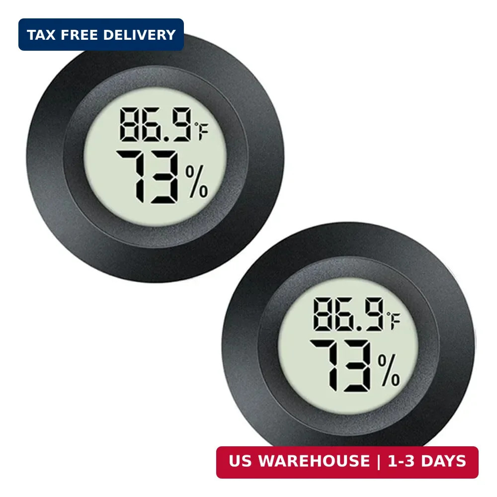 JEDEW 2 Pack Hygrometer Thermometer Digital Humidity Meter Indoor/Outdoor Humidi