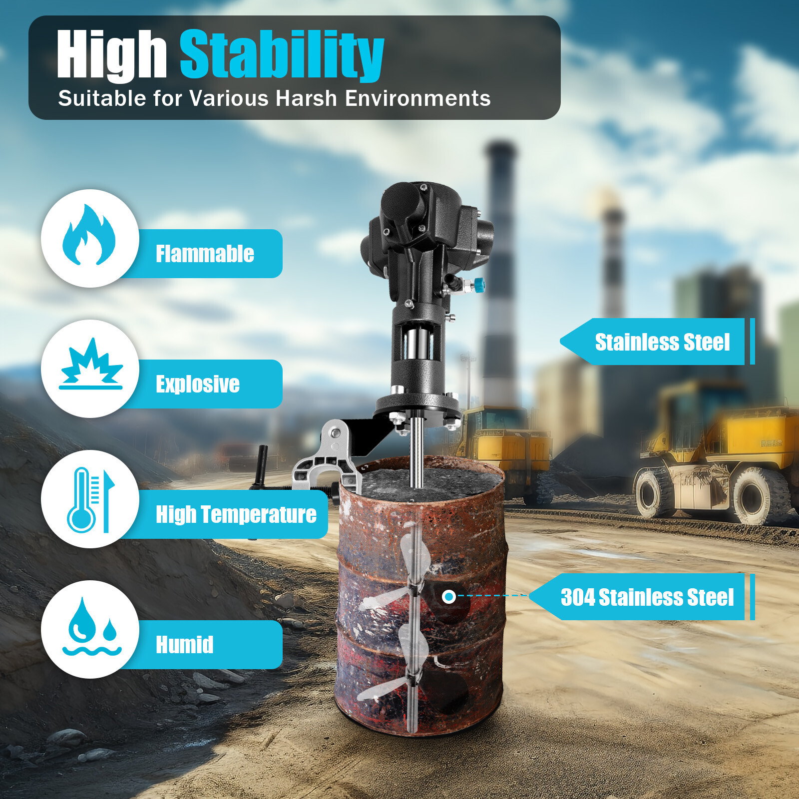 50 Gallon Industrial Pneumatic Mixer Paint Ink Mixer Air Agitator Mixing Machine