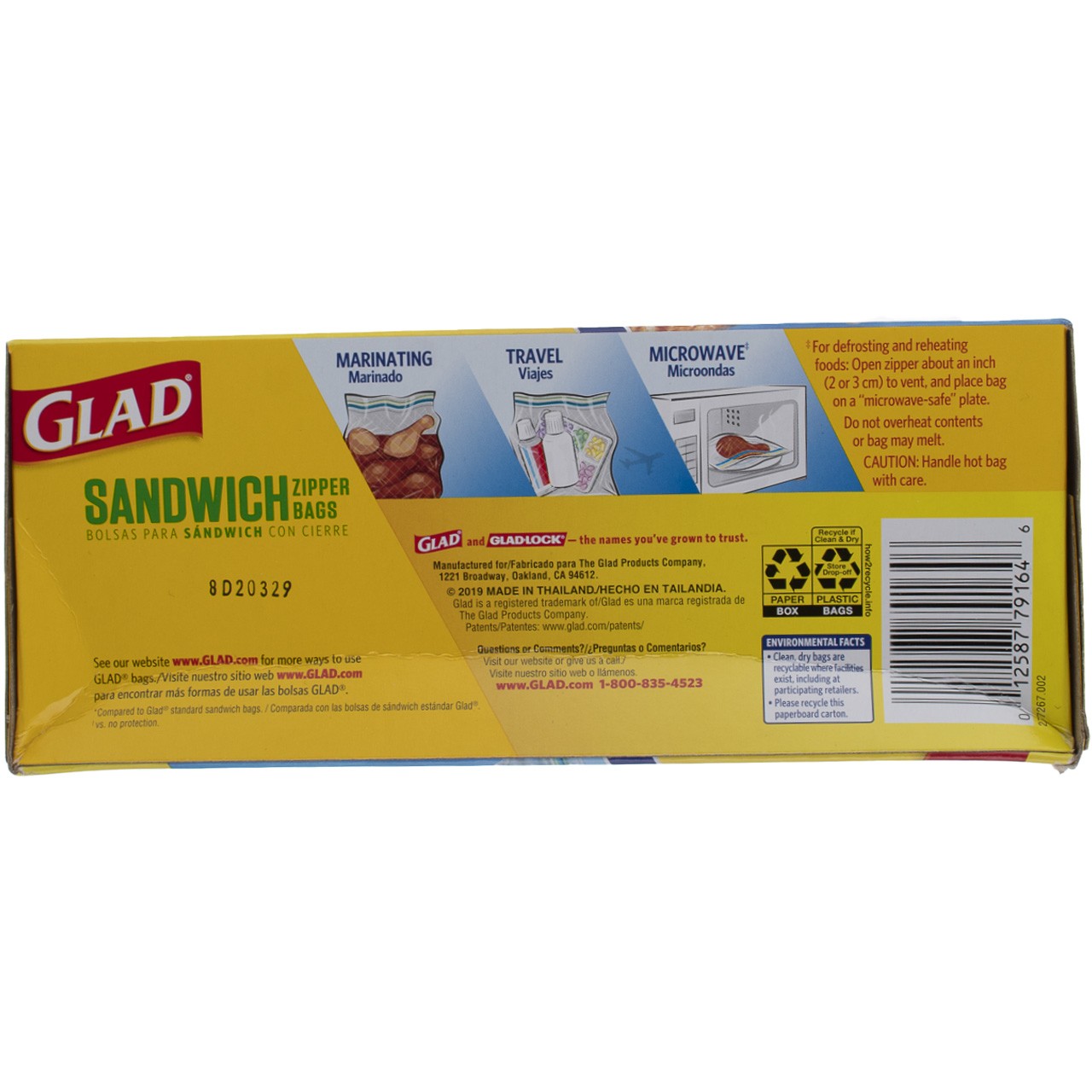 4 Pack Glad FLEX N SEAL Sandwich Zipper Bags, 16.8 cm X 14.9 cm, 12 oz, 100 Ct