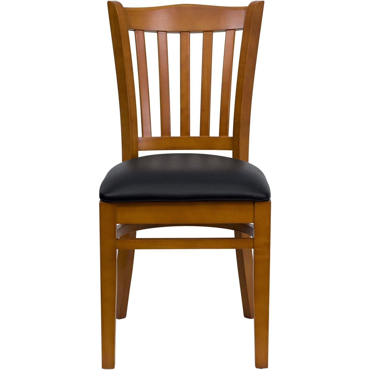 Cherry Hardwood Slat Back Restaurant Chair – 17.5 W X 20.75 D X 34.5 H