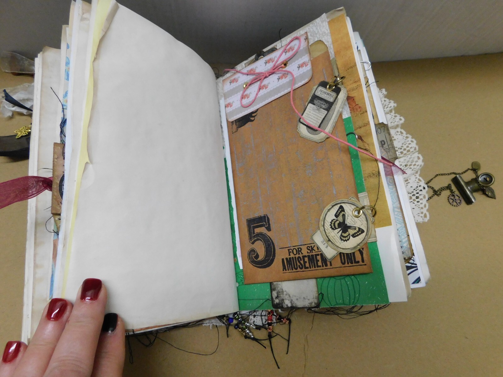 Junk Journal Handmade Chunky Vintage Style Handmade Hardcover /Ephemera Biege