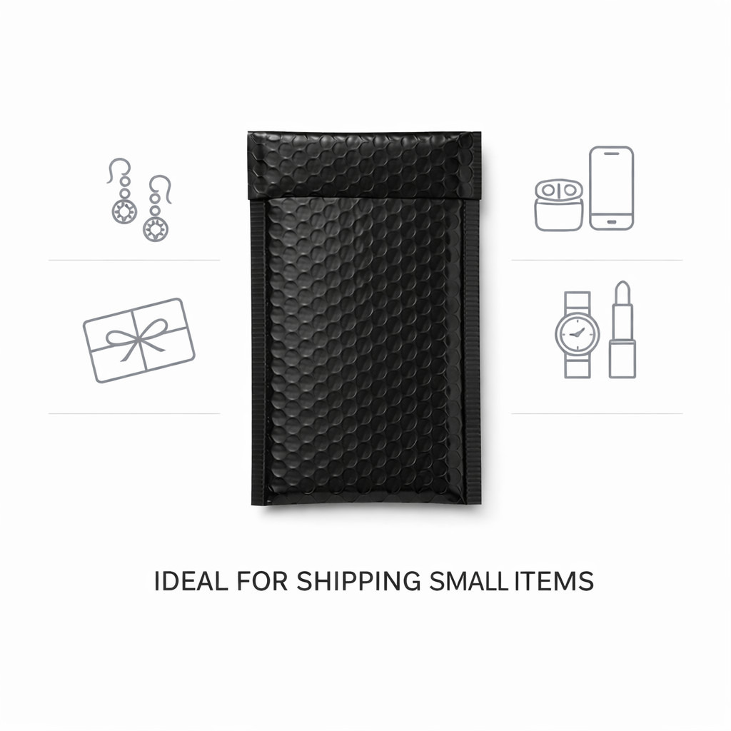 Wholesale 1000 Black Poly Bubble Mailers #000 4×8 Tear & Water Resistant