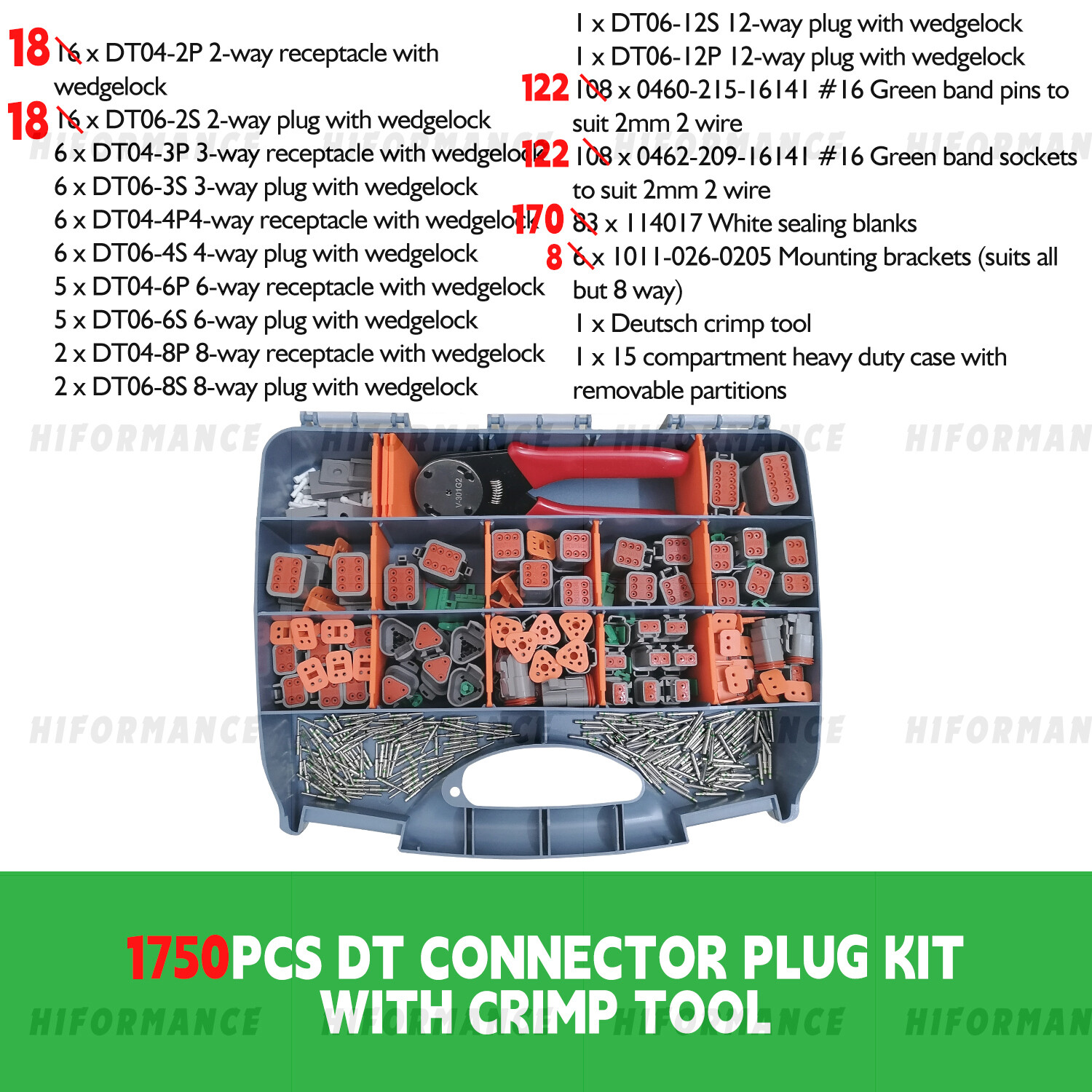 NEW 1750PCS Deutsch DT Connector Plug Kit With Deutsch Crimp Tool Auto Marine