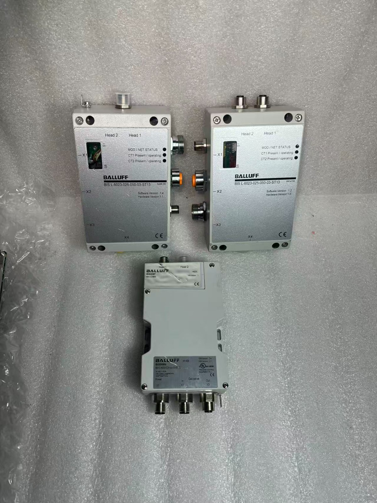 LOT OF 3, BALLUFF BIS L-6023-025-050-03-ST13 ,BIS008F ,BIS009N BIS C-6003-025