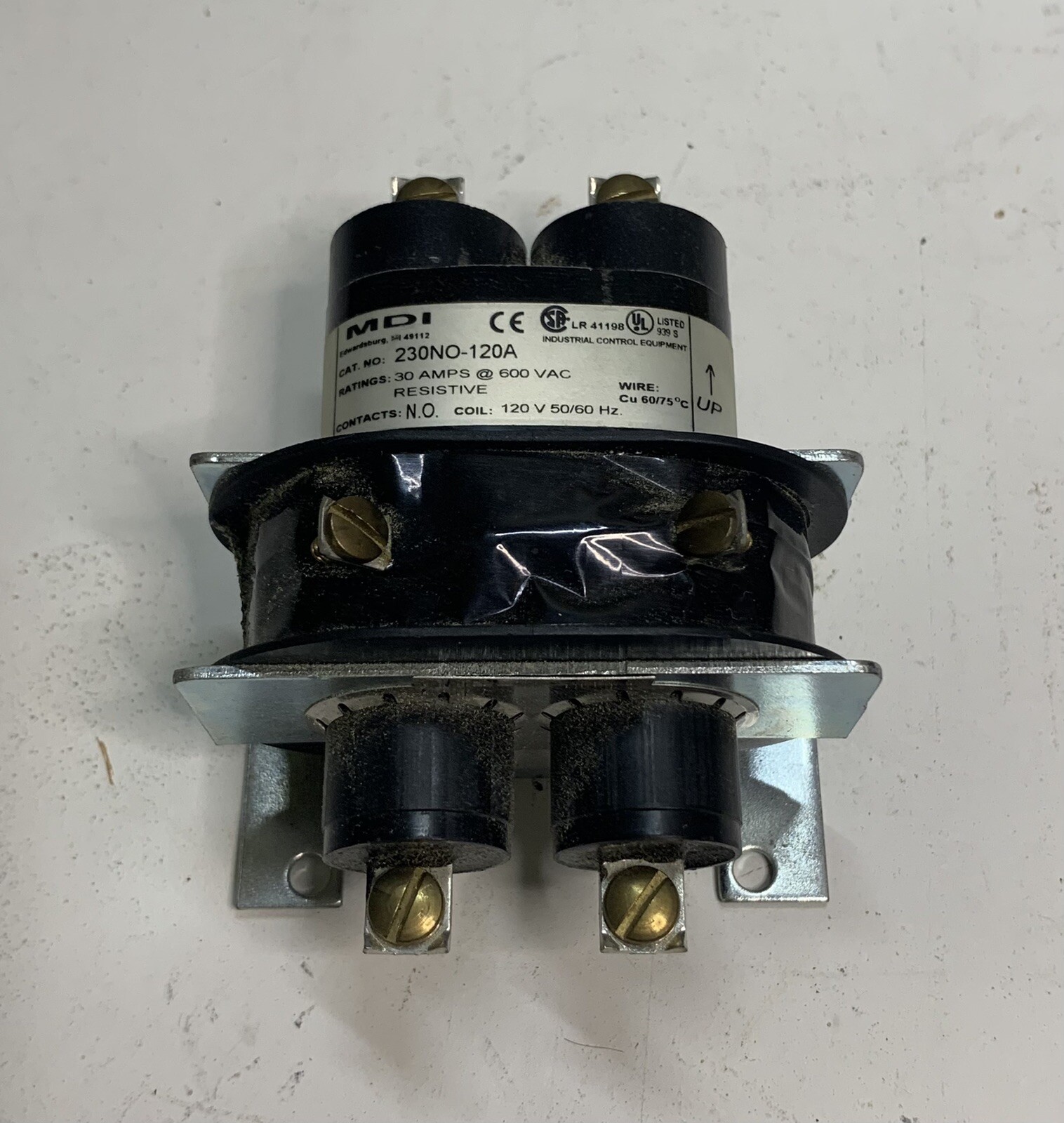 MDI 230NO-120A 230N0-120A Contactor 30A, 600VAC 120V 50/60HZ