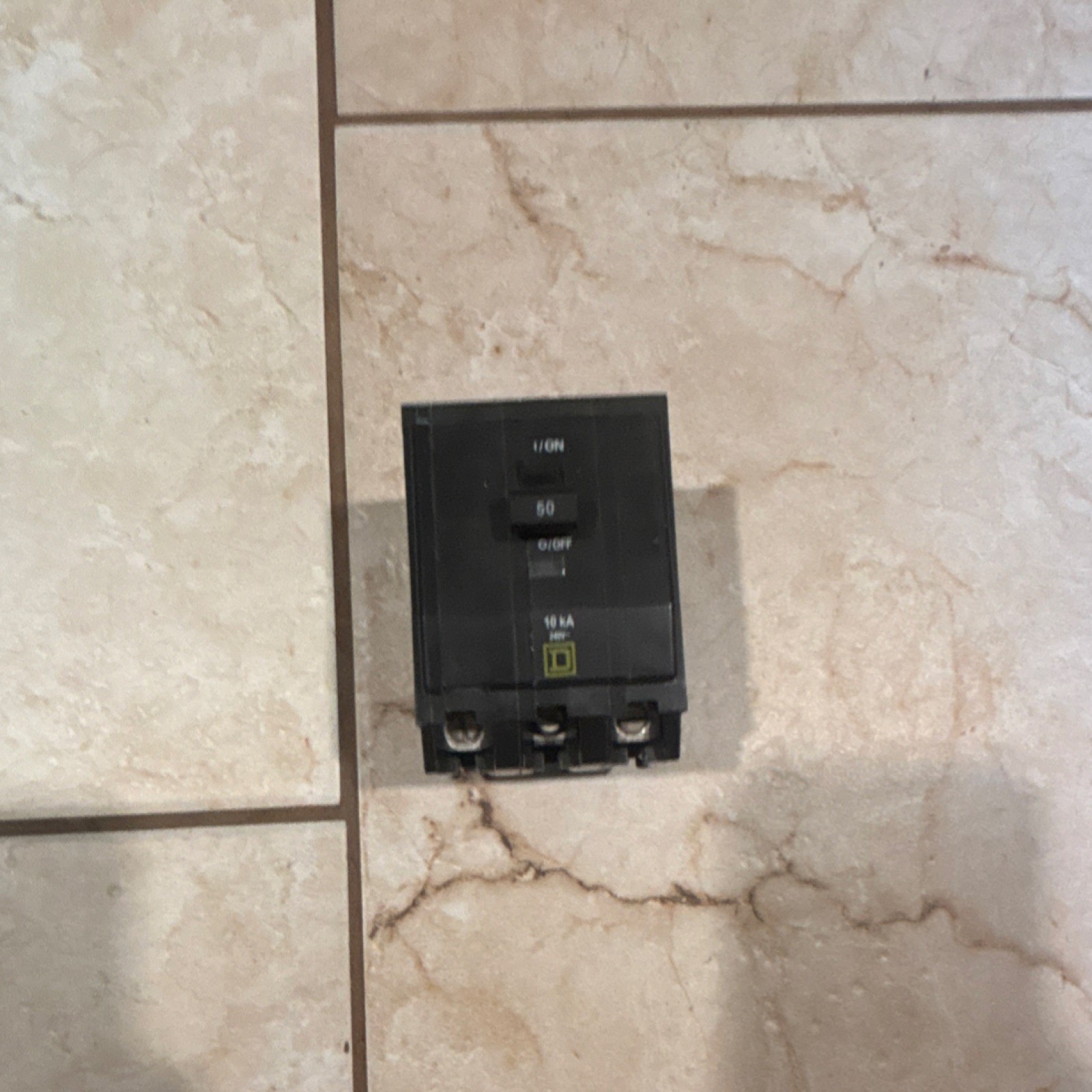 Square D 50 Amp 2-Pole Circuit Breaker Black On/Off Switch 41-50A Max 1 Pack
