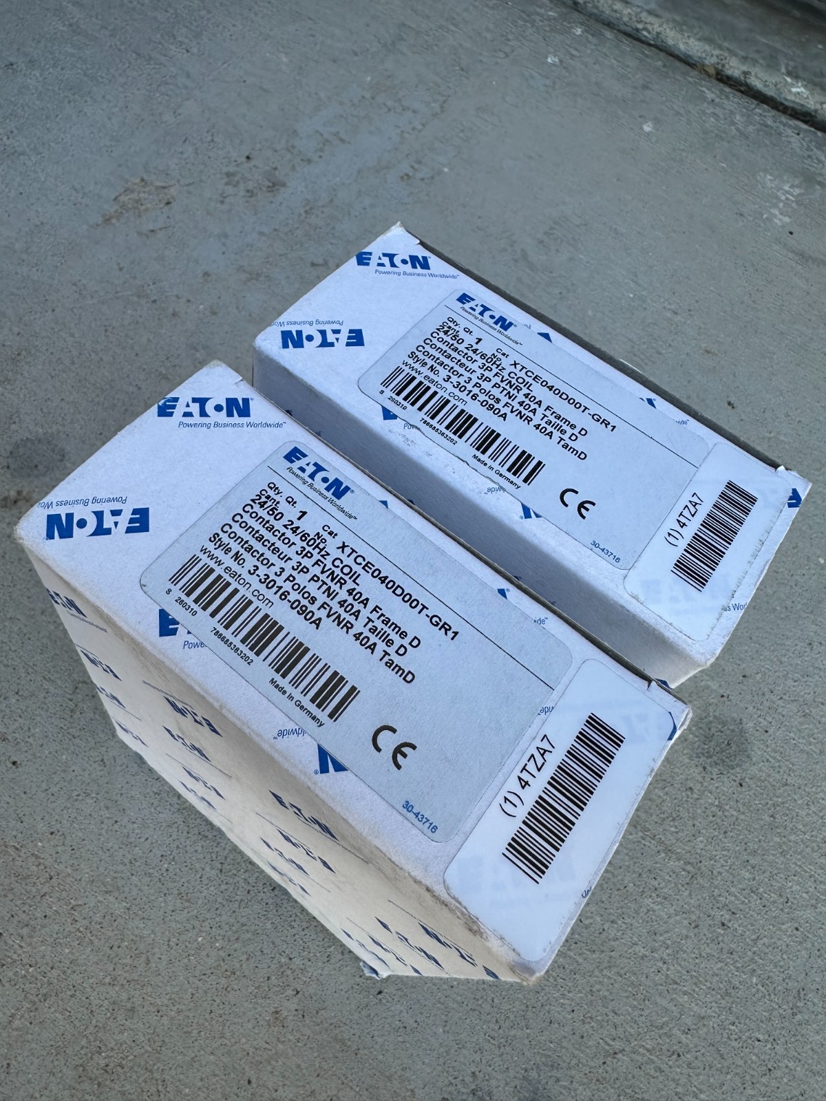 Eaton Contactor 2pc Lot XTCE040D00T-GR1 3 Pole 24v Coil 40amp (2 pieces) HVAC