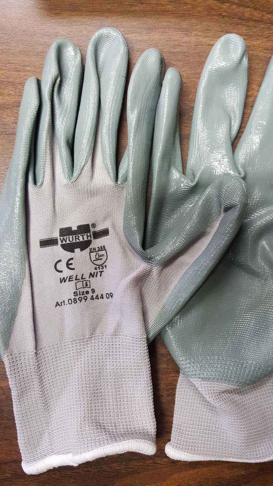 Wurth Well Nit Nitrile Coated Work Gloves 12 Pair / 1 Dozen, Size 7, 8 or 9