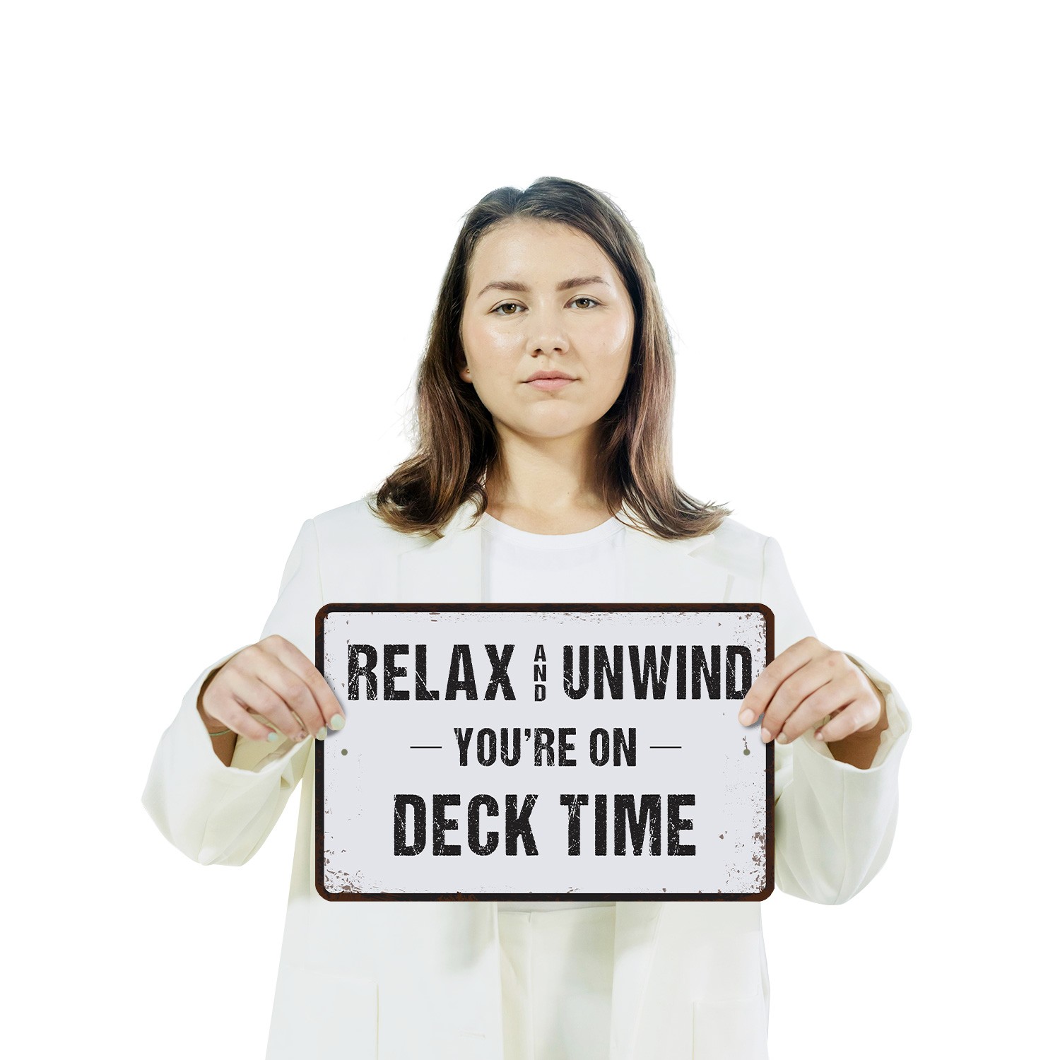 Relax Unwind You�re On Deck Time Sign Shoes Off Feet Up Perfect for Porches