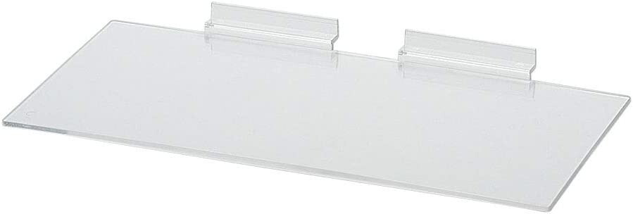 Lot of 12 Slatwall Shelves Shelf Shoe 12″ x 6″ Flat Styrene Clear Acrylic Slat
