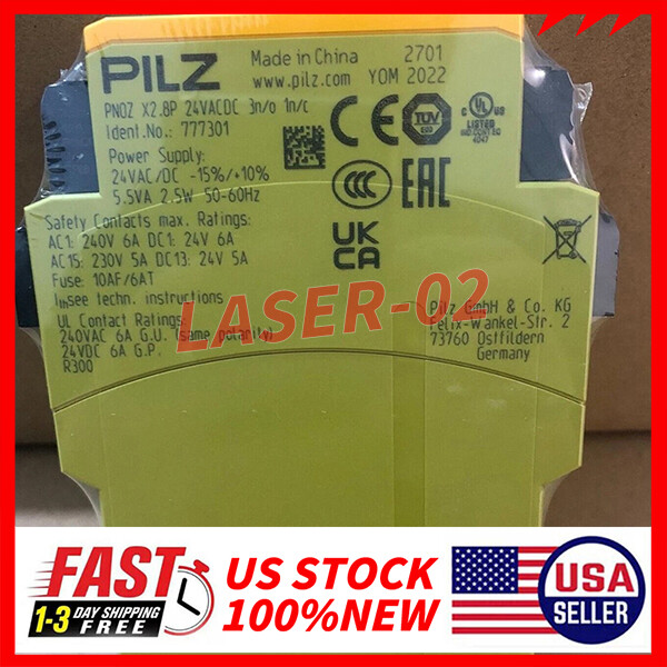 New PILZ 777301 PNOZ X2.8P 24VACDC 3n/o 1n/c Safety Relay Free Ship