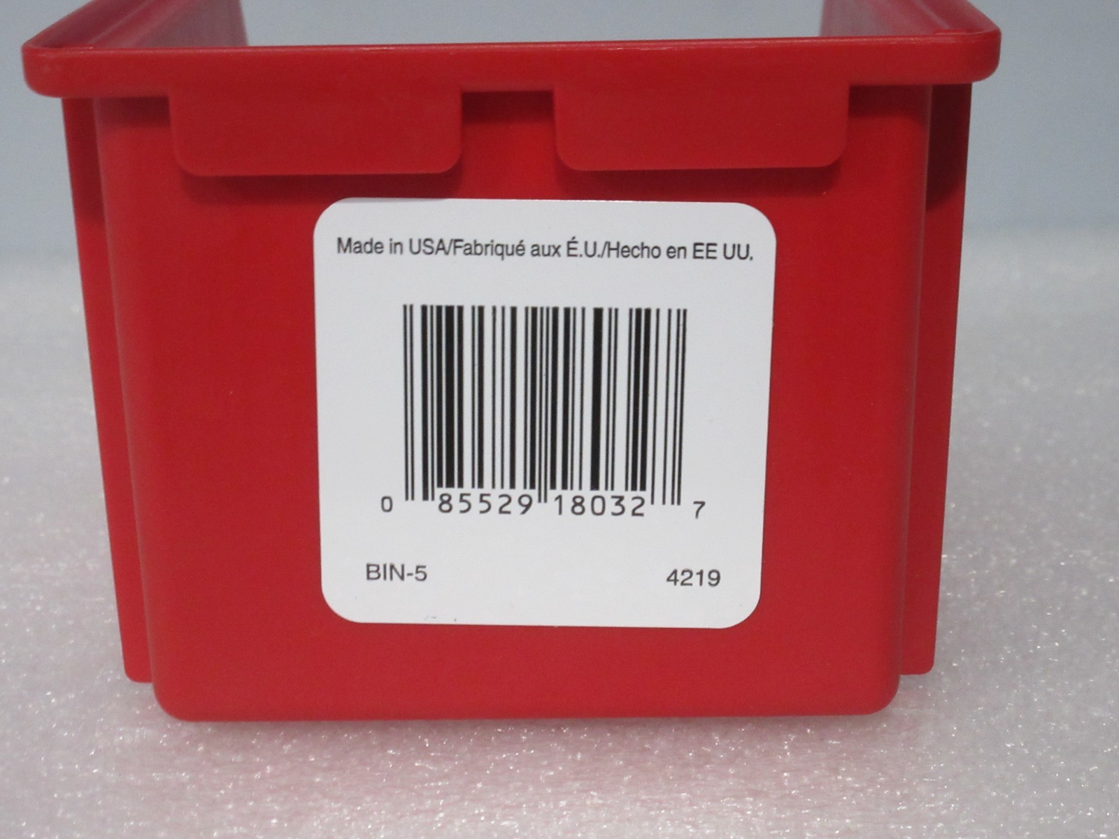 3 pack (3 pieces) Storage Bins Red Plastic Small Parts Container Stack