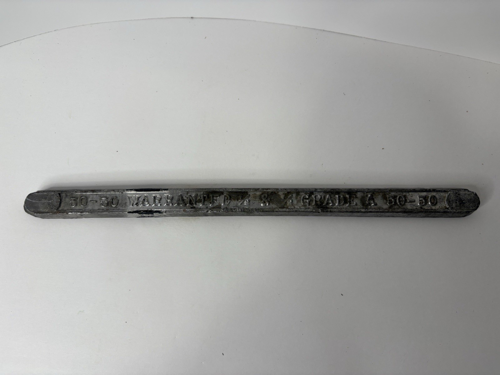 TIN LEAD SOLDER BAR 50/50 WARRANTED 3/4″ x 13″ Grade A Approx 1 lb 8 oz