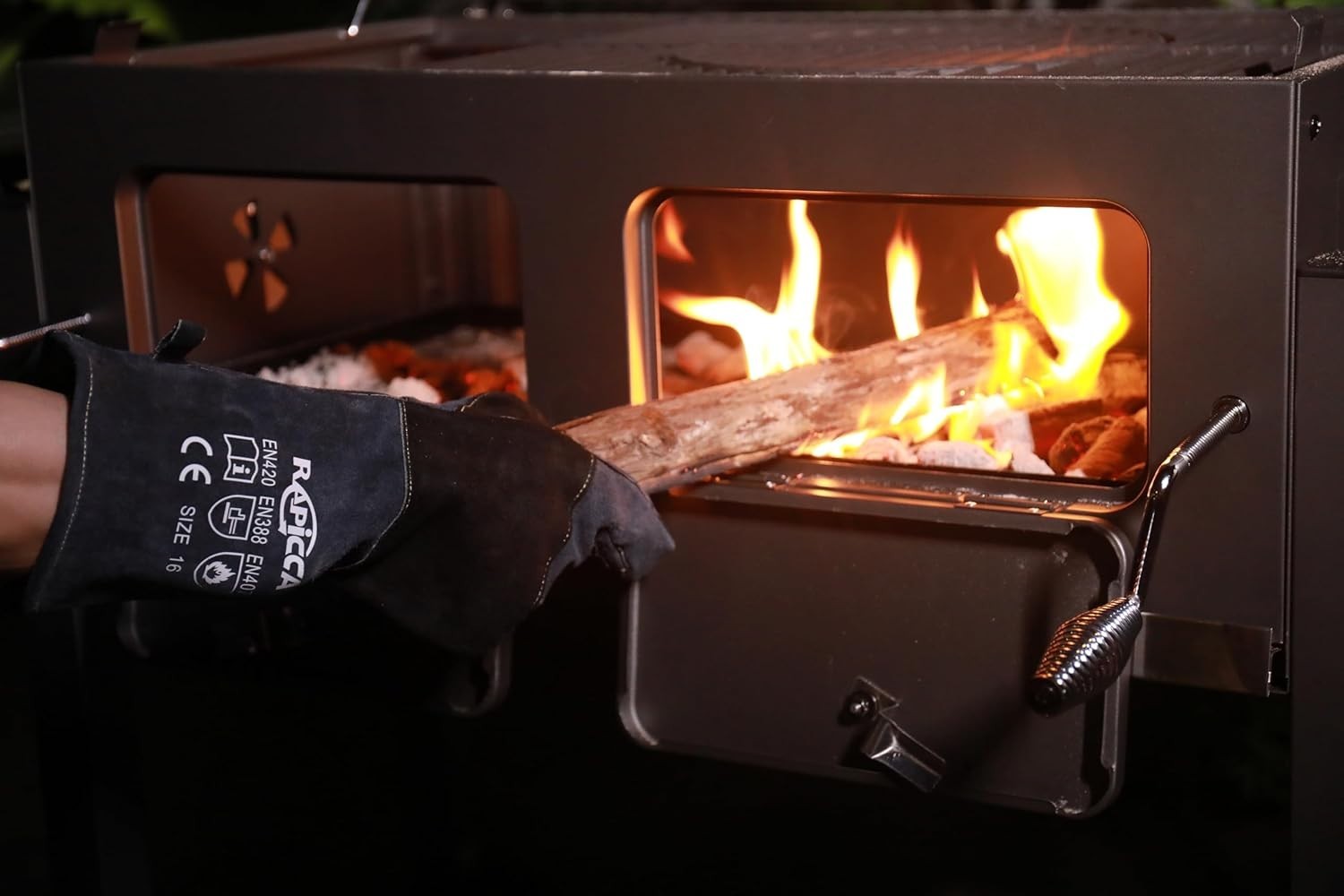 Fireproof 16″ Leather Gloves 932°F Heat Resistant for Grill, Fireplace, Welding
