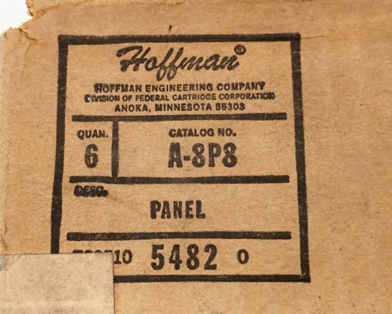 Box of 6 New Hoffman A8P8 White Interior Panels 6-3/4″ X 6-7/8″ X 1/16″ 54820