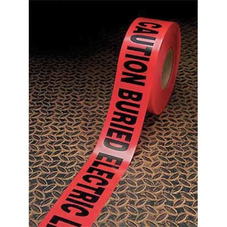 Barricade Tape, Polyethylene, No Pattern, Red, 3 In W., 300 Ft. L., 4 Mil